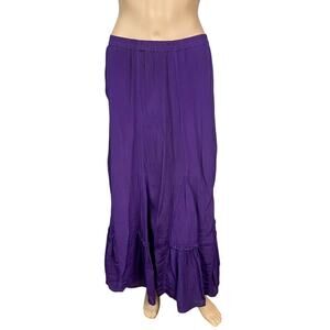 Vtg Coldwater Creek Deep Purple Godet Renaissance Romantic Maxi Skirt SZ M